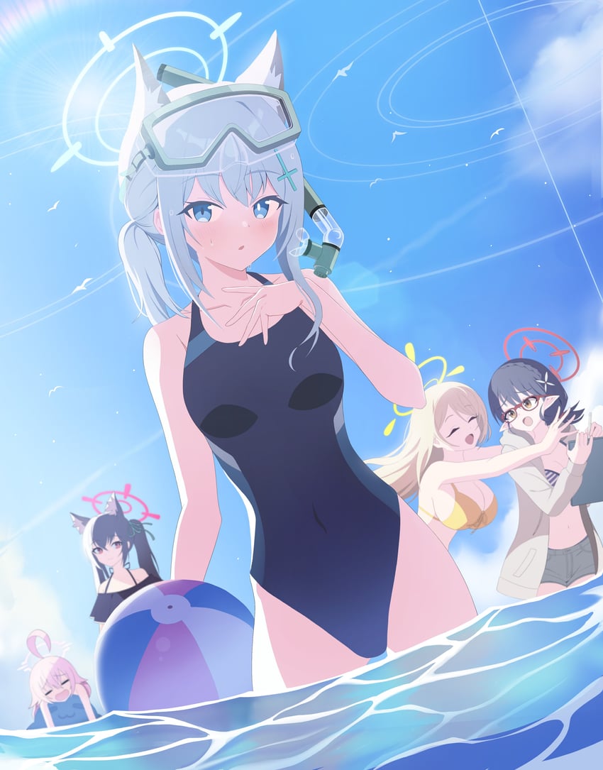 shiroko, hoshino, nonomi, serika, and ayane (blue archive) drawn by akira_(aristole)
