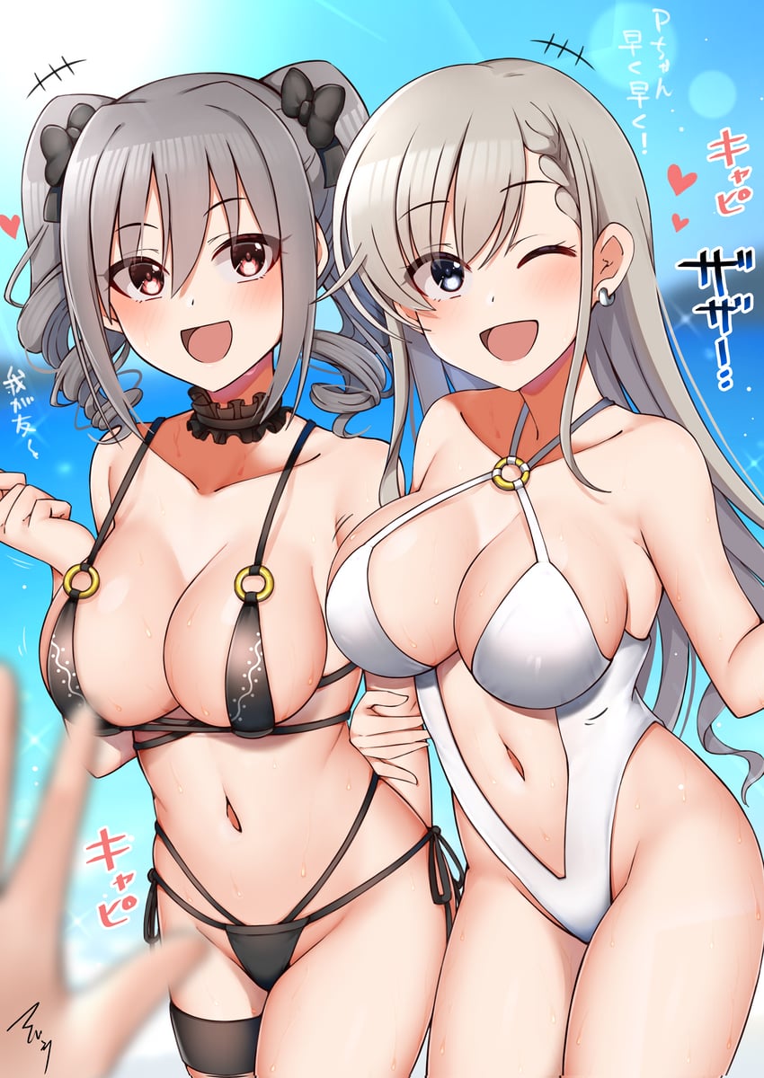 kanzaki ranko and hisakawa hayate (idolmaster and 1 more) drawn by mabanna