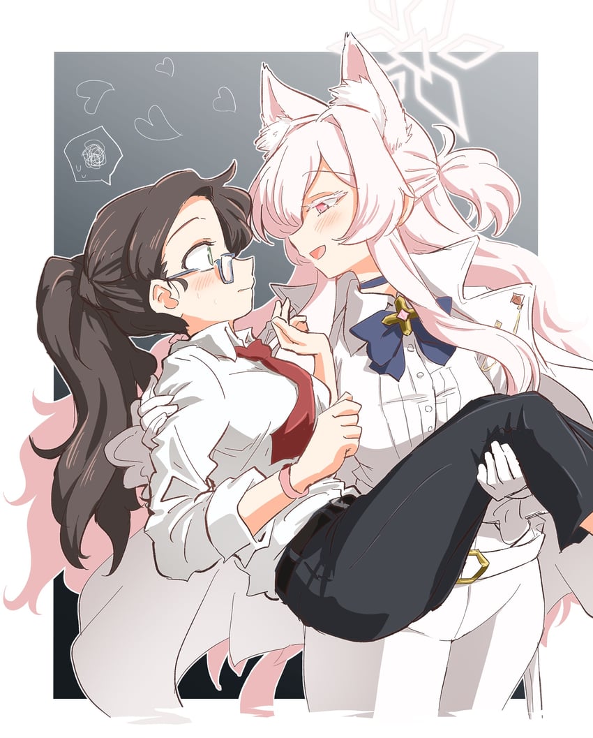 sensei, akira, and female sensei (blue archive) drawn by hariyaa