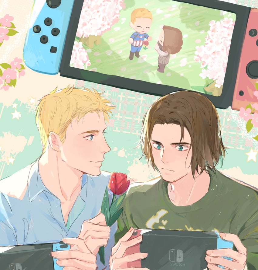 steve rogers, captain america, bucky barnes, and winter soldier (marvel and 2 more) drawn by luo_jie