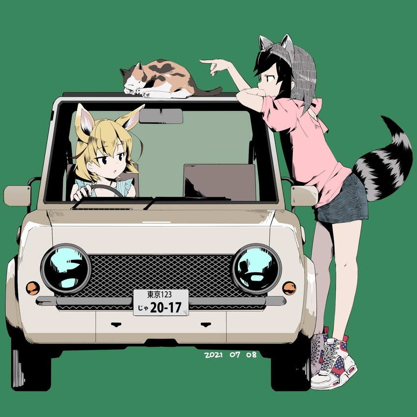 common raccoon and fennec (kemono friends) drawn by nanana_(nanana_iz)