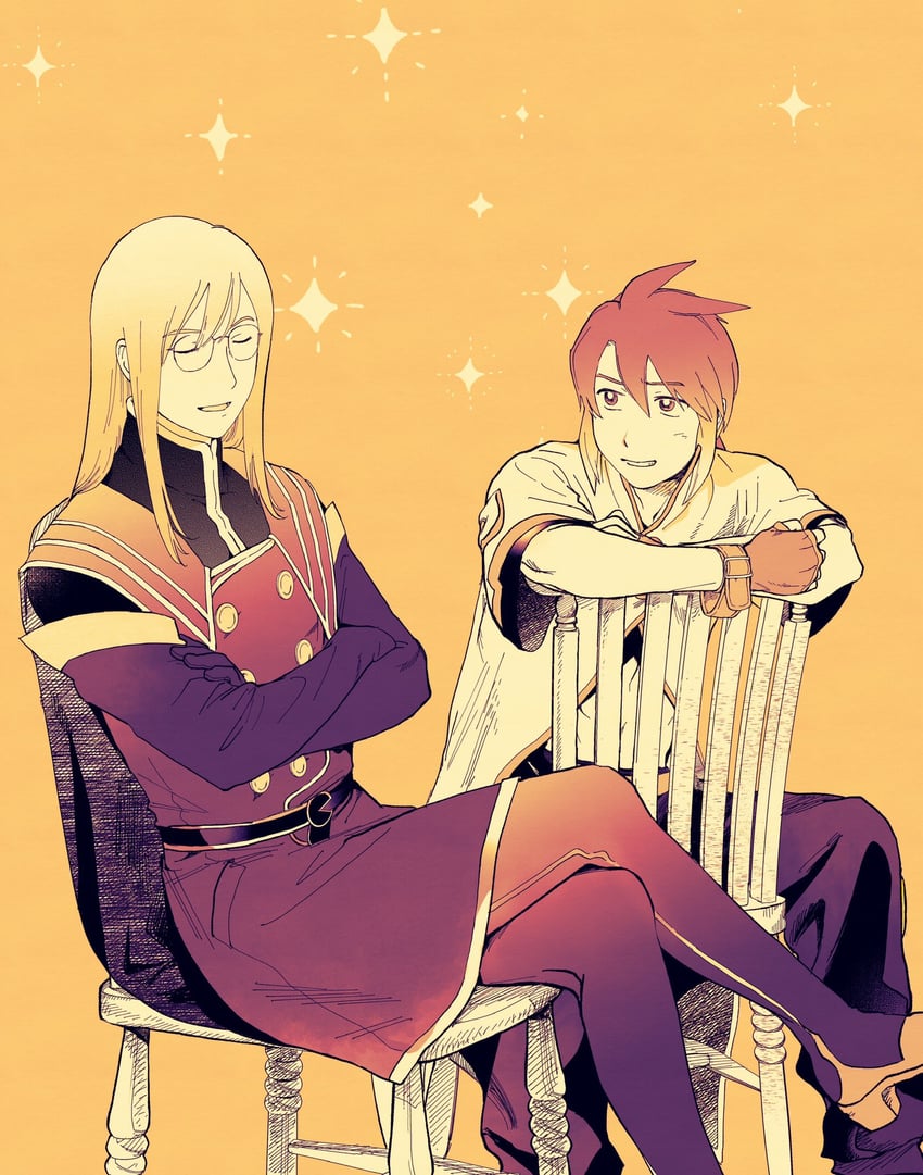 luke fon fabre and jade curtiss (tales of and 1 more) drawn by pesso