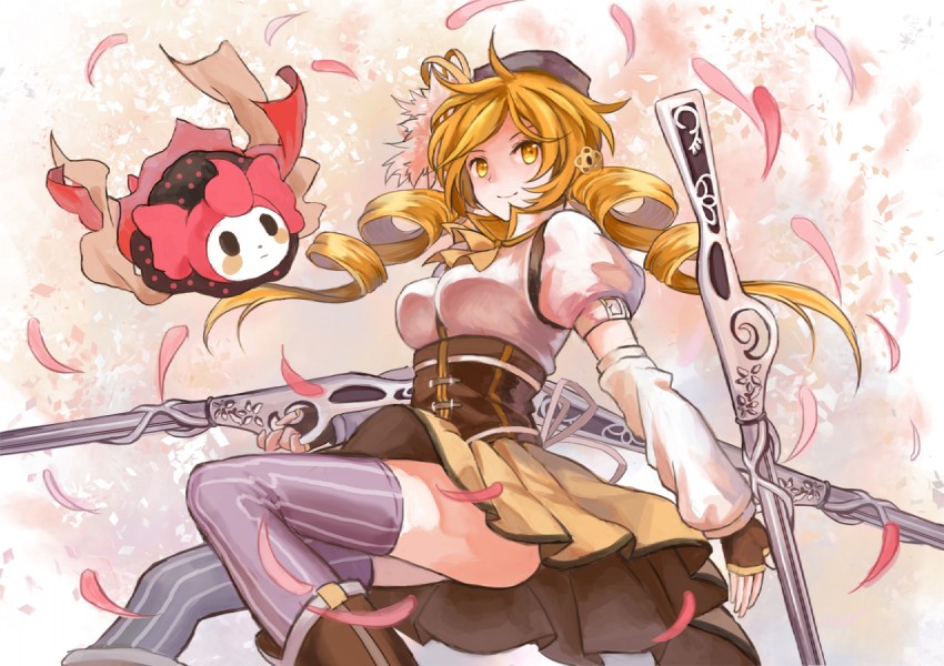 tomoe mami and charlotte (mahou shoujo madoka magica) drawn by tsukii