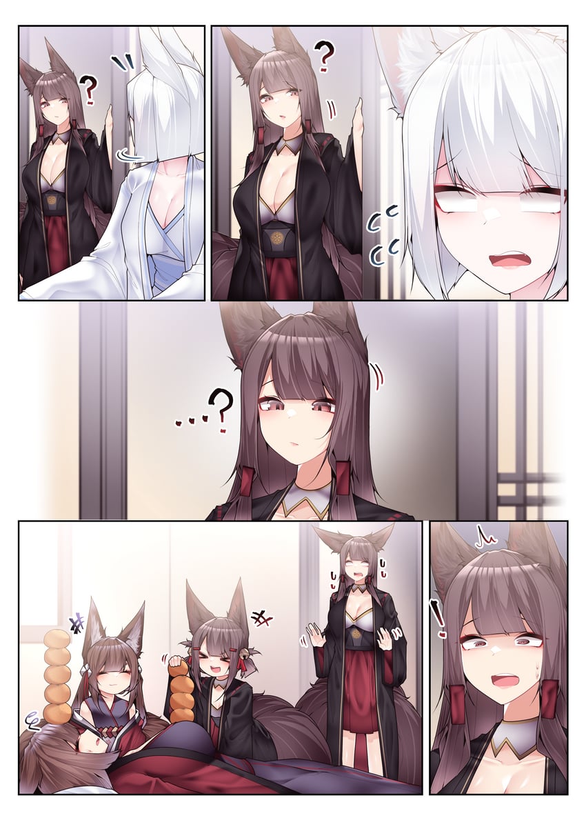 kaga, akagi, amagi, amagi-chan, and akagi-chan (azur lane) drawn by samip
