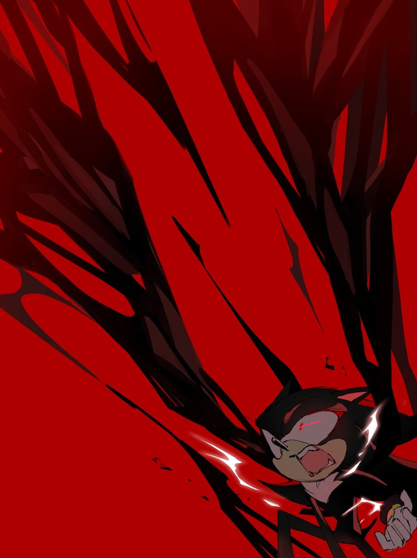 shadow the hedgehog (sonic and 2 more) drawn by guin_(imarealpenguin)