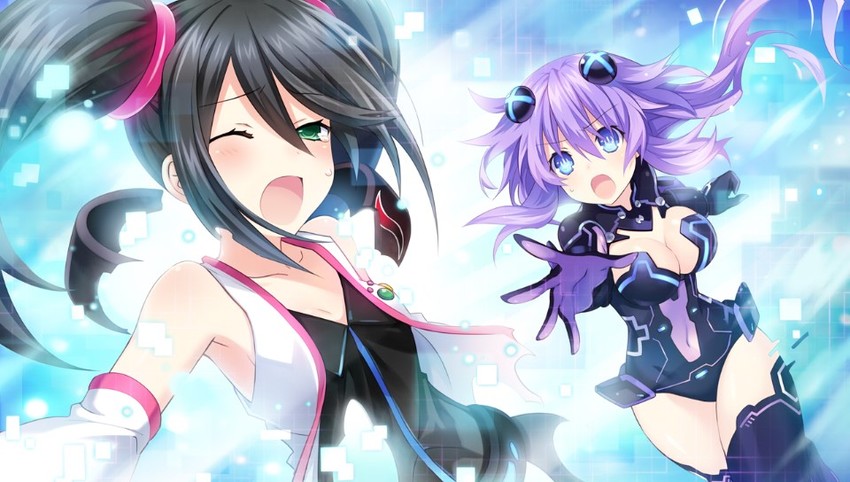 purple heart and sega saturn (neptune and 1 more) drawn by tsunako