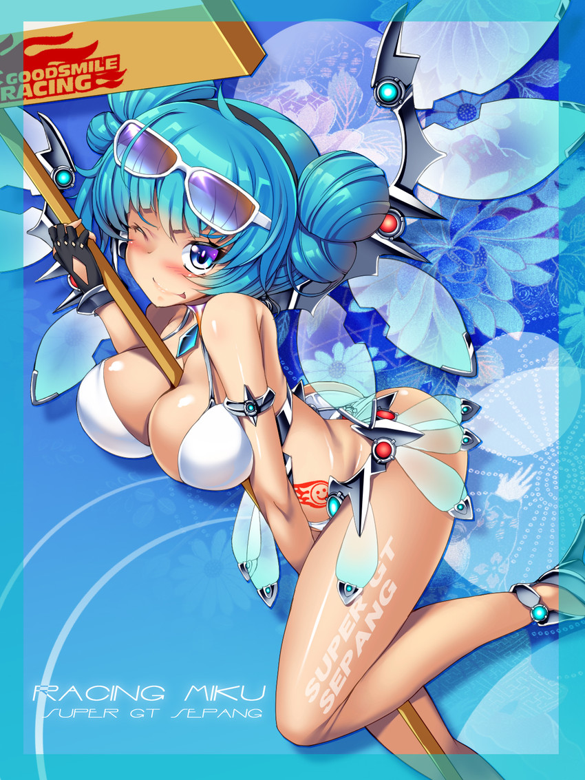 hatsune miku and racing miku (vocaloid and 2 more) drawn by torisan