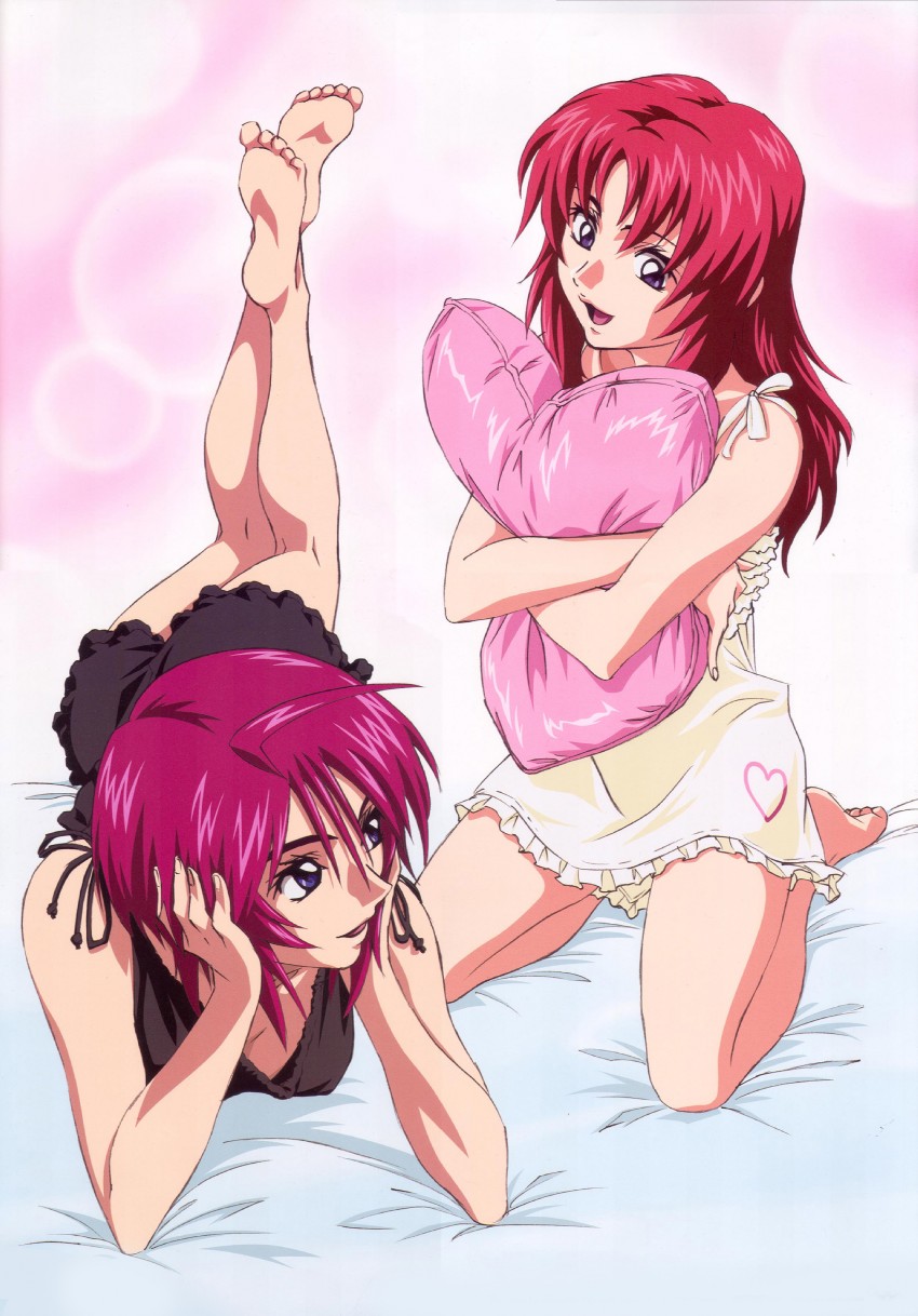 lunamaria hawke and meyrin hawke (gundam and 2 more) drawn by morishita_hiromitsu