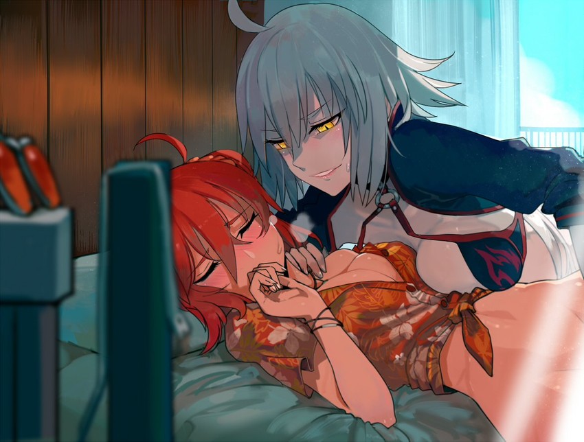 fujimaru ritsuka and jeanne d'arc alter (fate and 1 more) drawn by walzrj