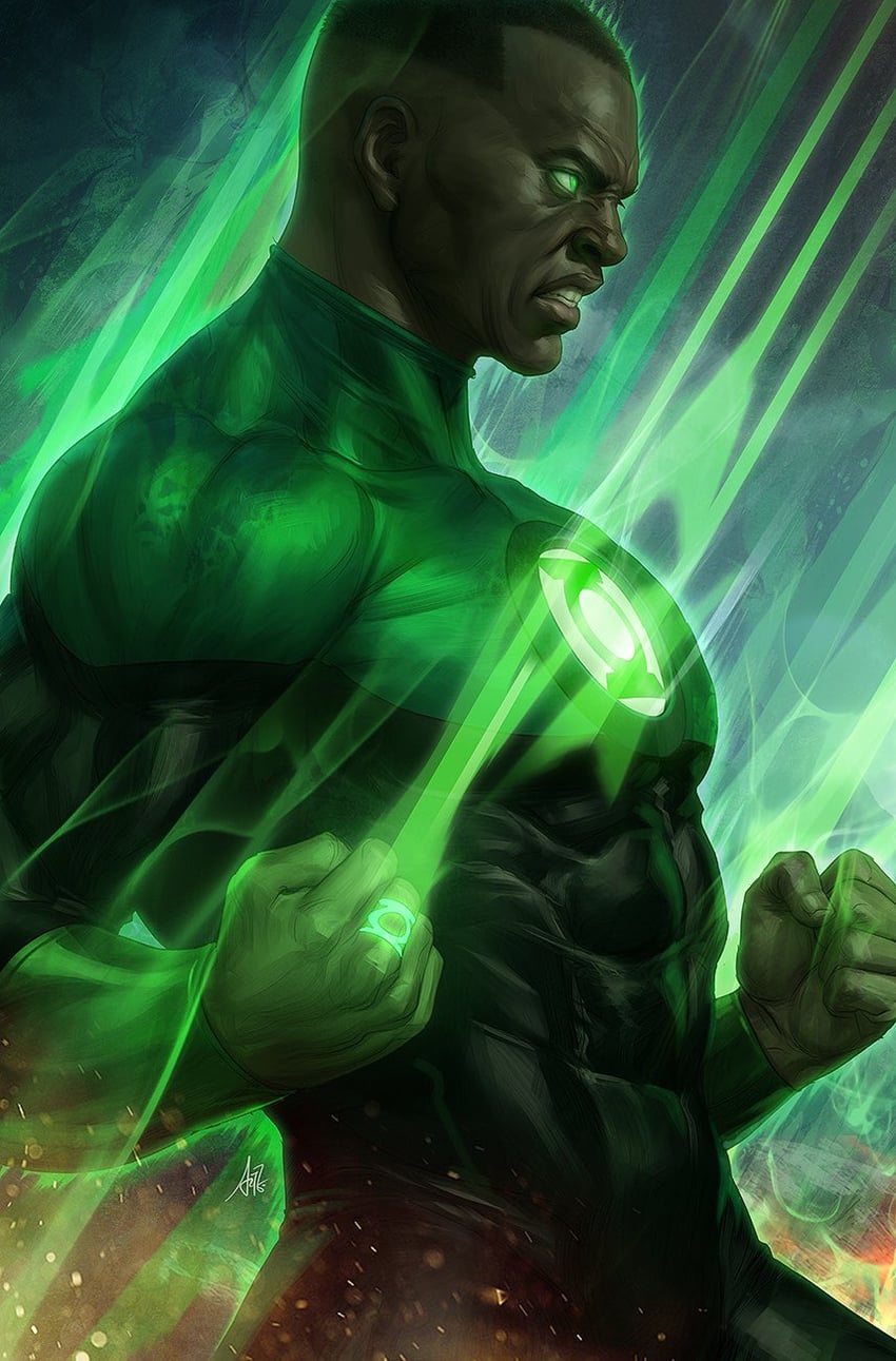 green lantern and john stewart (dc comics and 1 more) drawn by stanley_lau