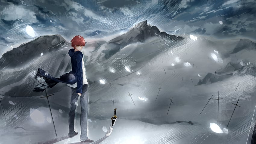 emiya shirou (fate and 1 more) drawn by mono_kuro_(sblack0013)