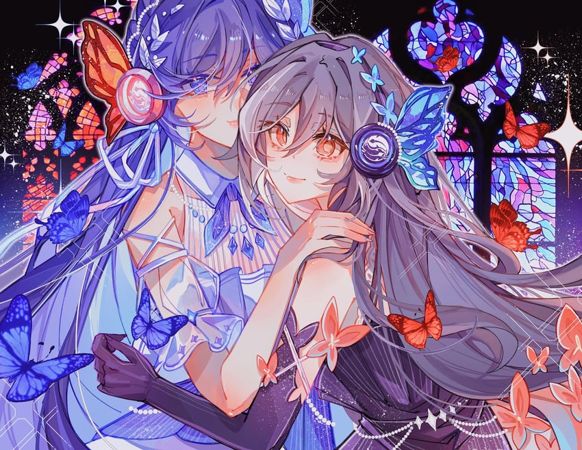fu hua and herrscher of sentience (honkai and 1 more) drawn by newmanlincoln2