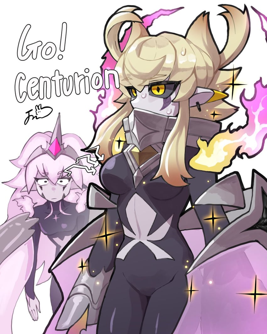 centur-ion trudea and centur-ion chimerea (yu-gi-oh!) drawn by dillo_(smootharmadillo)