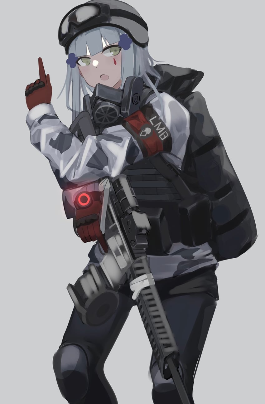 hk416 and last man battalion (girls' frontline and 1 more) drawn by ubah