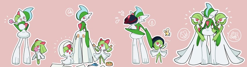 gardevoir, kirlia, gallade, ralts, and cutiefly (pokemon) drawn by nose_poke000