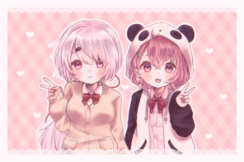 shiina yuika and sasaki saku (nijisanji) drawn by mi_oxo_9m