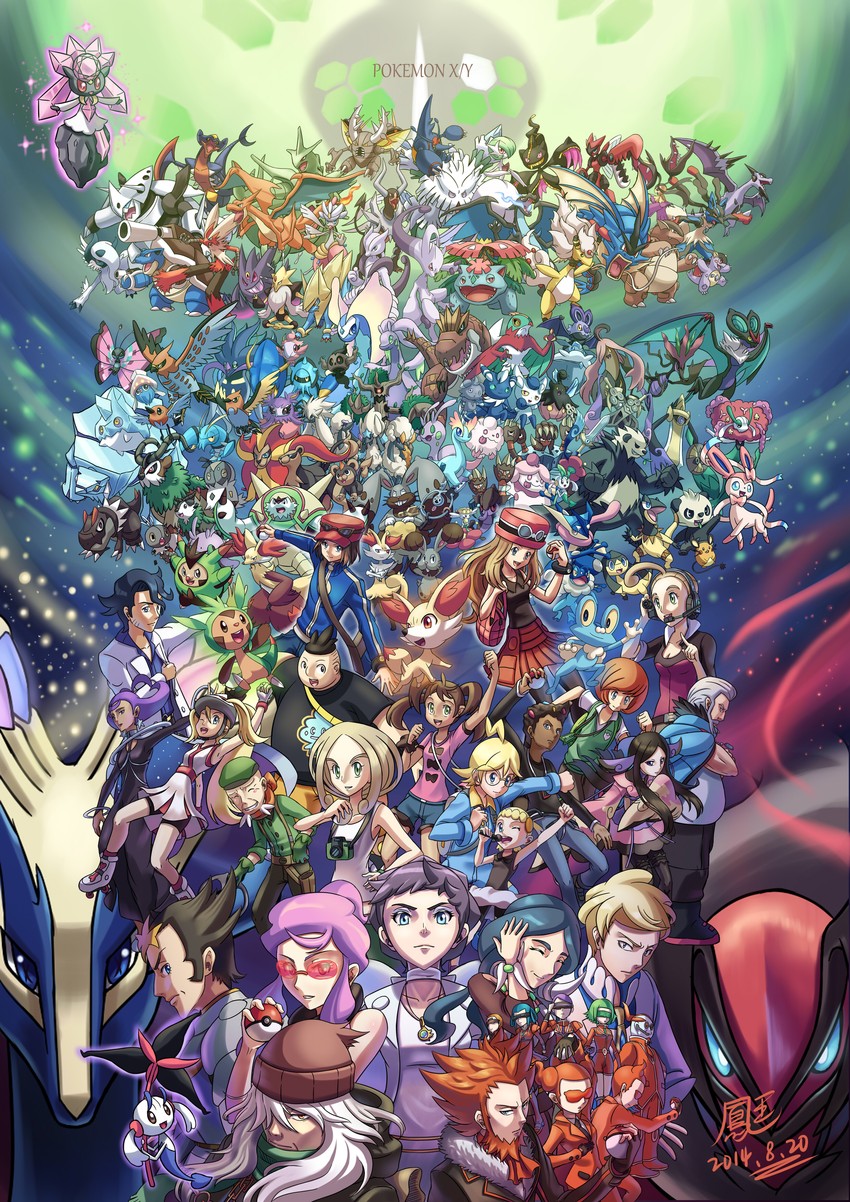 gardevoir, serena, charizard, lucario, sylveon, and 141 more (pokemon and 1 more) drawn by hooh_lin