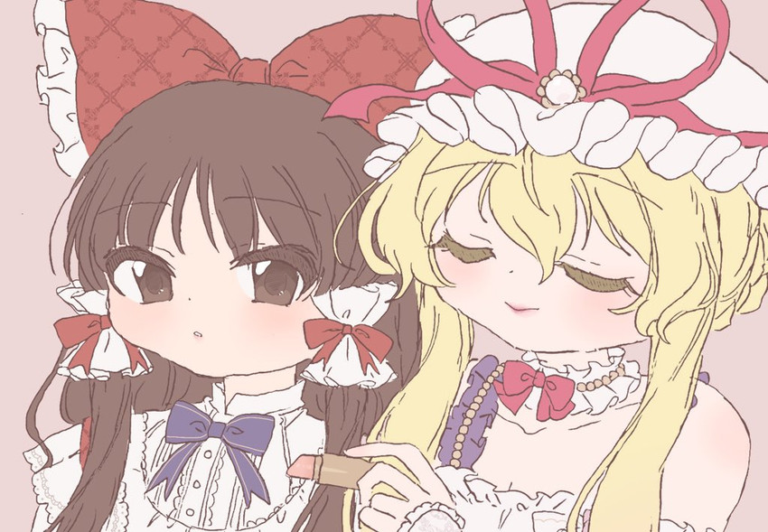 hakurei reimu and yakumo yukari (touhou) drawn by sakurasaka