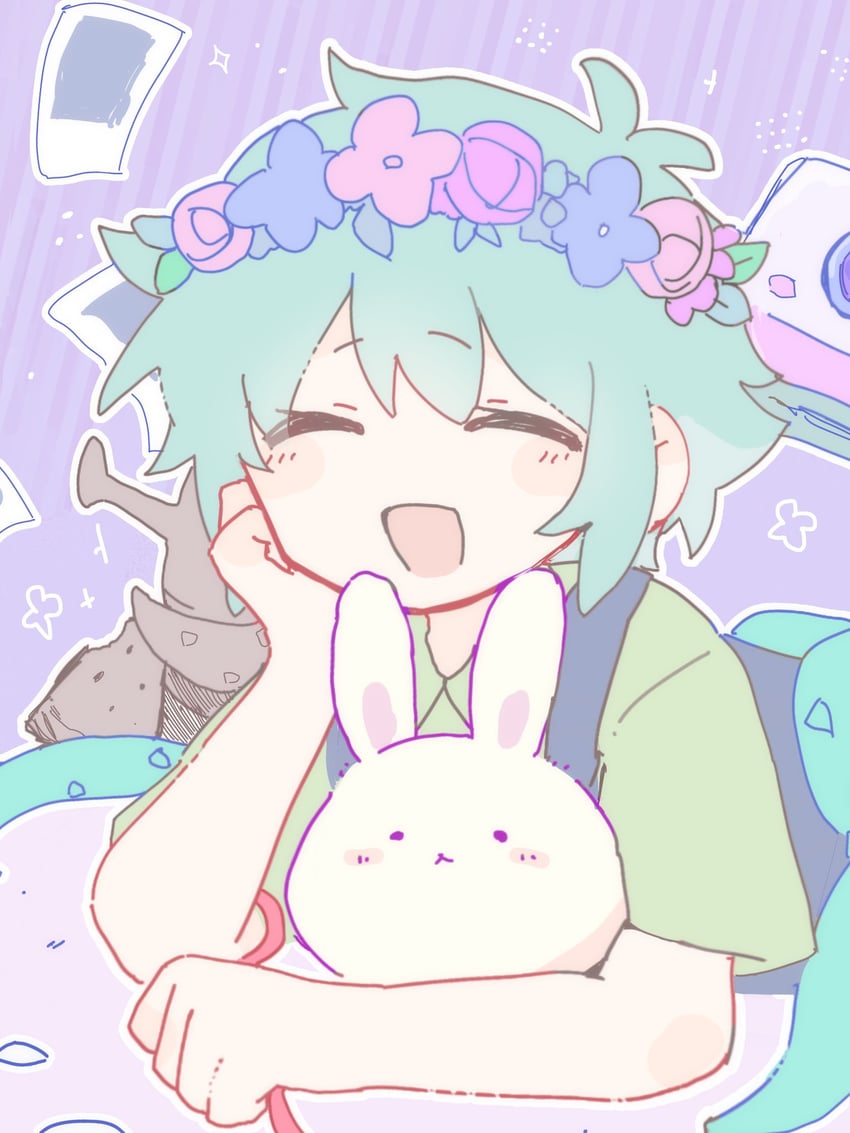basil and forest bunny (omori) drawn by mu2mu2_mu