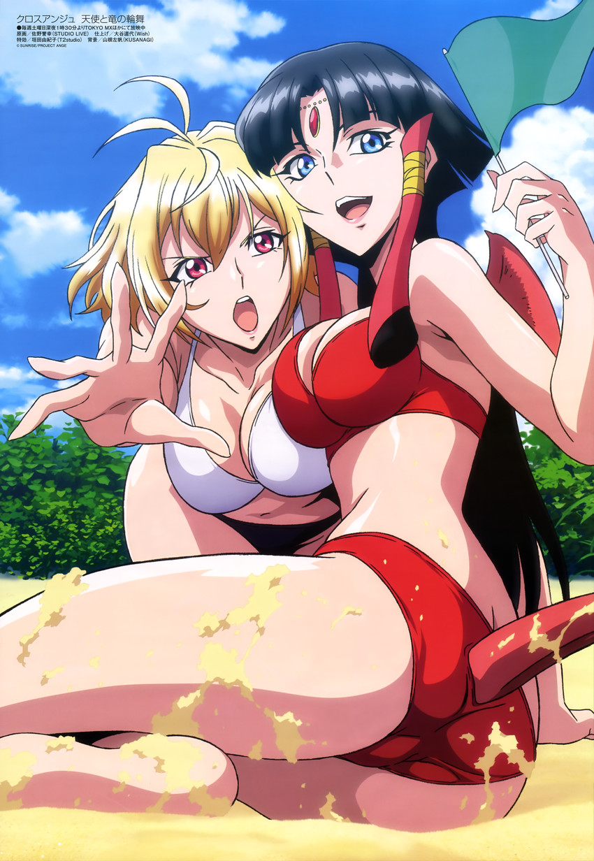 angelise ikaruga misurugi and salamandinay (megami magazine and 1 more) drawn by sano_takayuki
