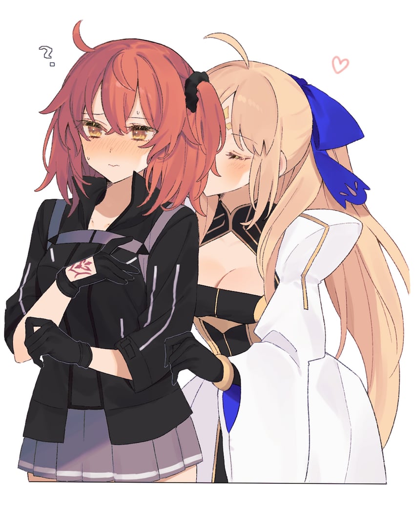 artoria pendragon, fujimaru ritsuka, and artoria caster (fate and 1 more) drawn by uxco0
