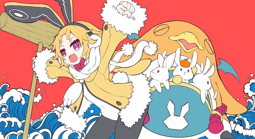 prinny and usalia (disgaea and 1 more) drawn by himenyuu