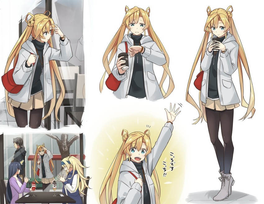 ushio, abukuma, and gambier bay (kantai collection) drawn by negahami