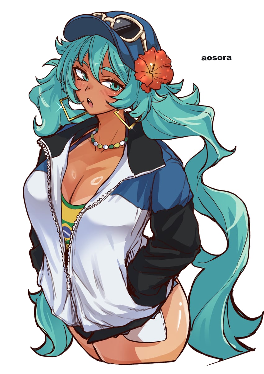 hatsune miku and brazilian miku (vocaloid) drawn by aosora2823