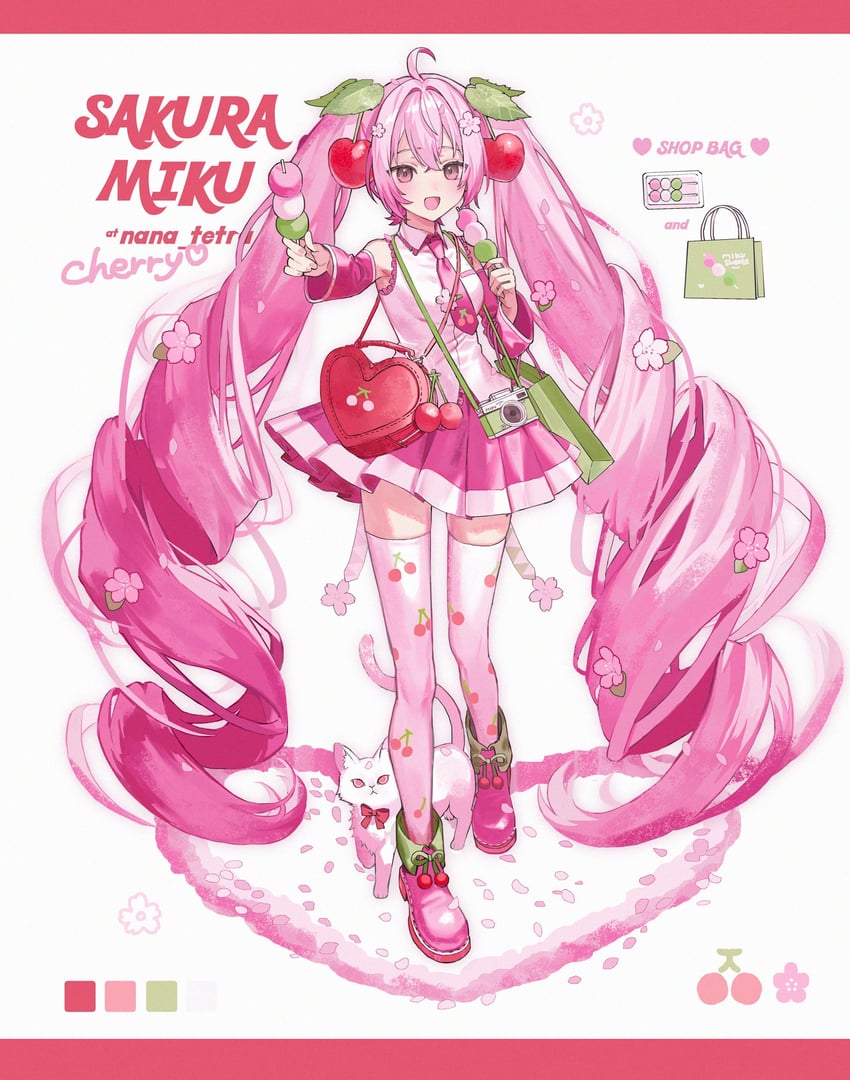 hatsune miku and sakura miku (vocaloid) drawn by nana_tetra