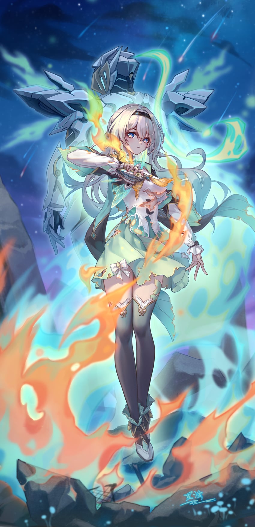 firefly and sam (honkai and 1 more) drawn by yelan_xing_xuan