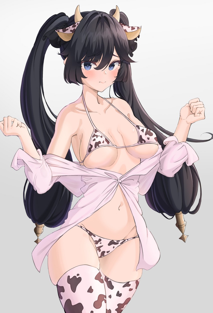 mona (genshin impact and 1 more) drawn by o-los
