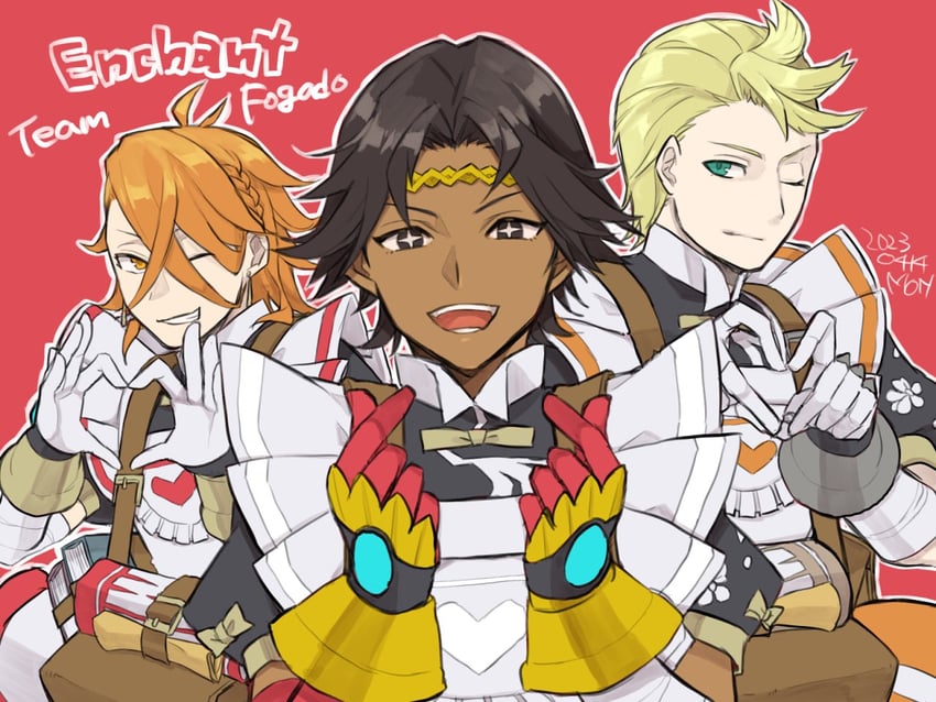 pandreo, fogado, and bunet (fire emblem and 1 more) drawn by mojiyama