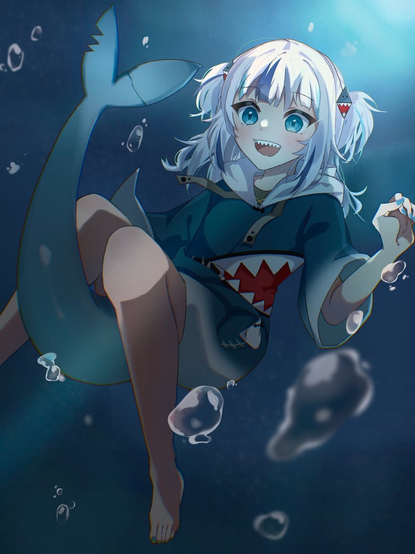 gawr gura (hololive and 1 more) drawn by yobi_(ybpac18)