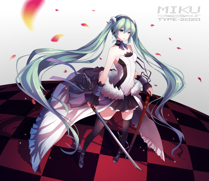 hatsune miku (vocaloid and 2 more) drawn by kiyo_(chaoschyan)