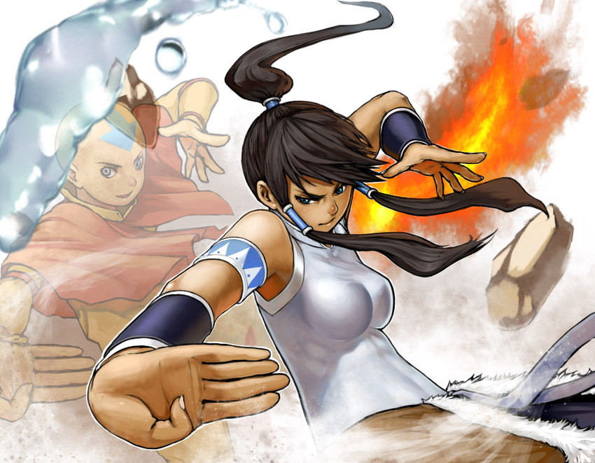 korra and aang (avatar legends and 2 more) drawn by zerogyakuten