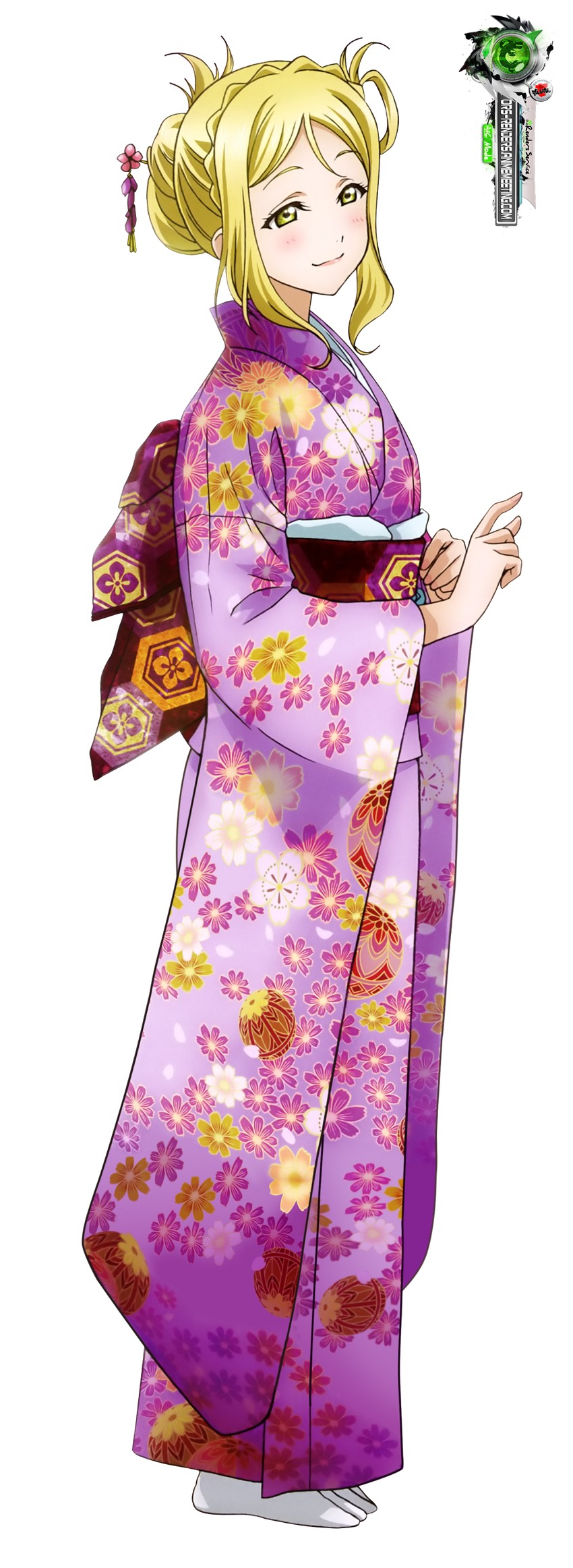 ohara mari (love live! and 1 more) drawn by ors_anime_renders