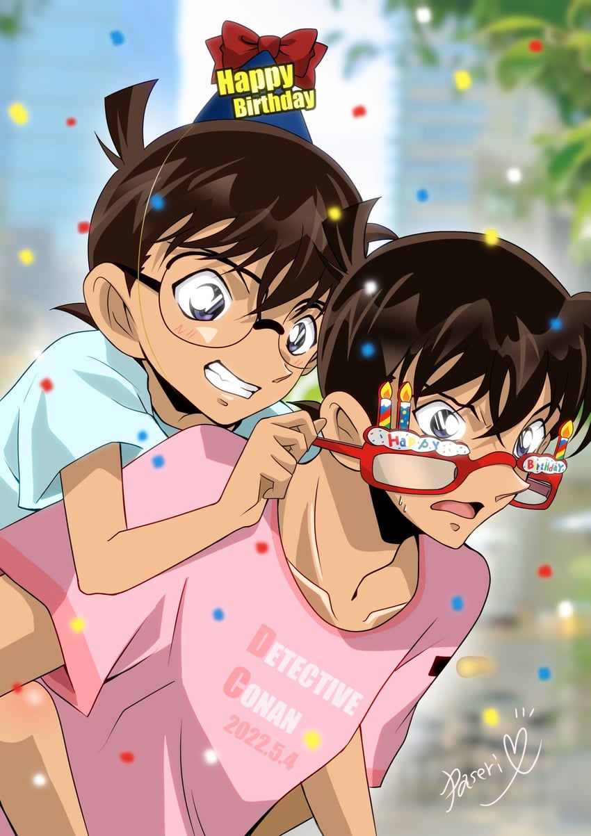 edogawa conan and kudou shin'ichi (meitantei conan) drawn by paseri_(l7dgtxtsnlmfwlb)