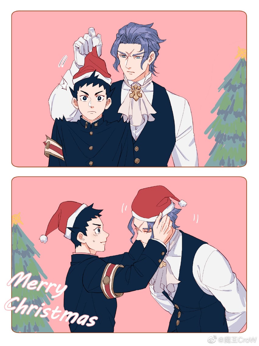 ryunosuke naruhodo and barok van zieks (ace attorney and 1 more) drawn by killerohan