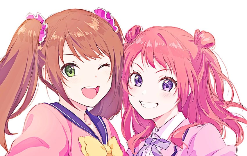 hanami saki and mizushima saki (idolmaster and 2 more) drawn by gam17m