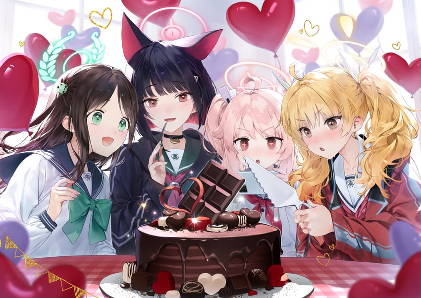 kazusa, natsu, yoshimi, and airi (blue archive) drawn by macciatto_(aciel02)