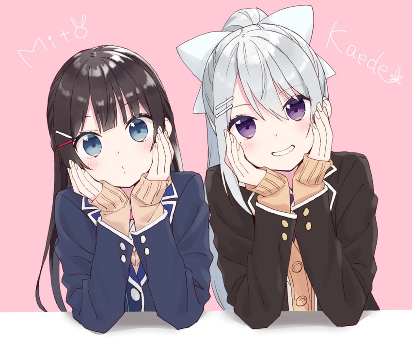 tsukino mito and higuchi kaede (nijisanji) drawn by hijiki_(hijikini)