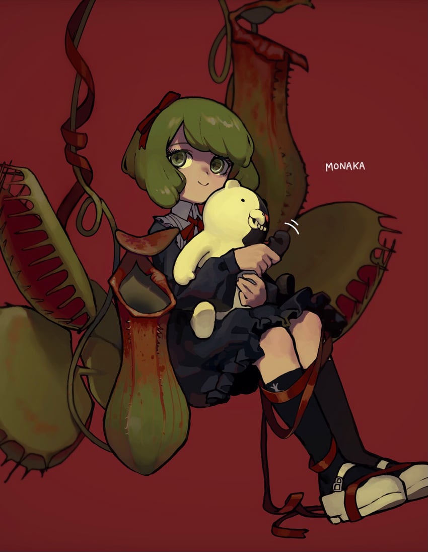 monokuma and towa monaca (danganronpa and 1 more) drawn by hamaza_(hamazazaza)