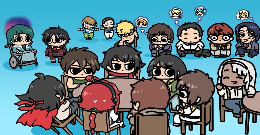 suletta mercury, cagalli yula athha, athrun zala, amuro ray, kamille bidan, and 14 more (gundam and 15 more) drawn by afei_(sfma3248)