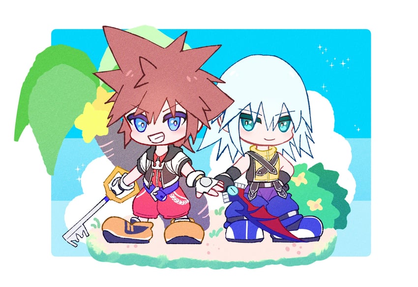 sora and riku (kingdom hearts and 1 more) drawn by squidkid528