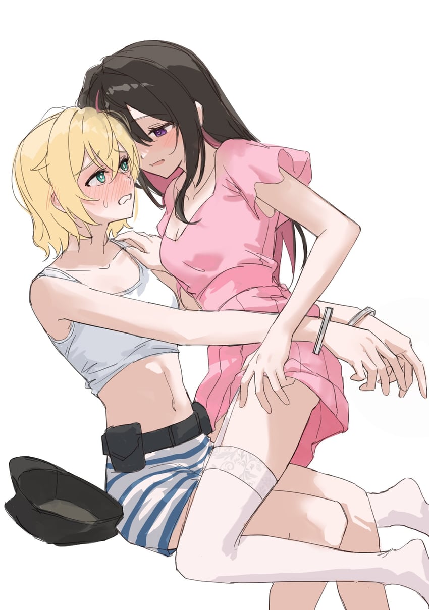 kazama iroha and azki (hololive and 1 more) drawn by aaynanu