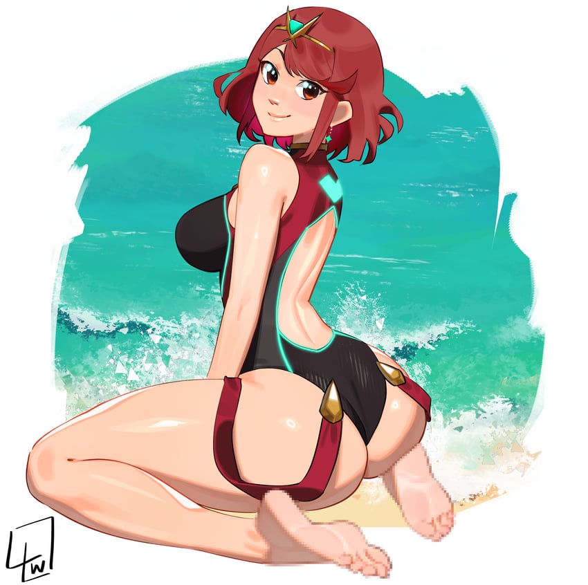 pyra (xenoblade chronicles and 1 more) drawn by l4wless