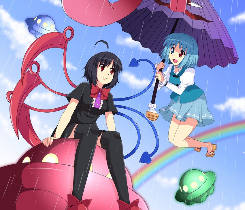tatara kogasa and houjuu nue (touhou) drawn by utakata_(azaka00)