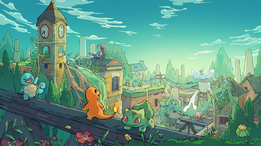 bulbasaur, squirtle, charmander, meowth, altaria, and 11 more (pokemon) drawn by poqu