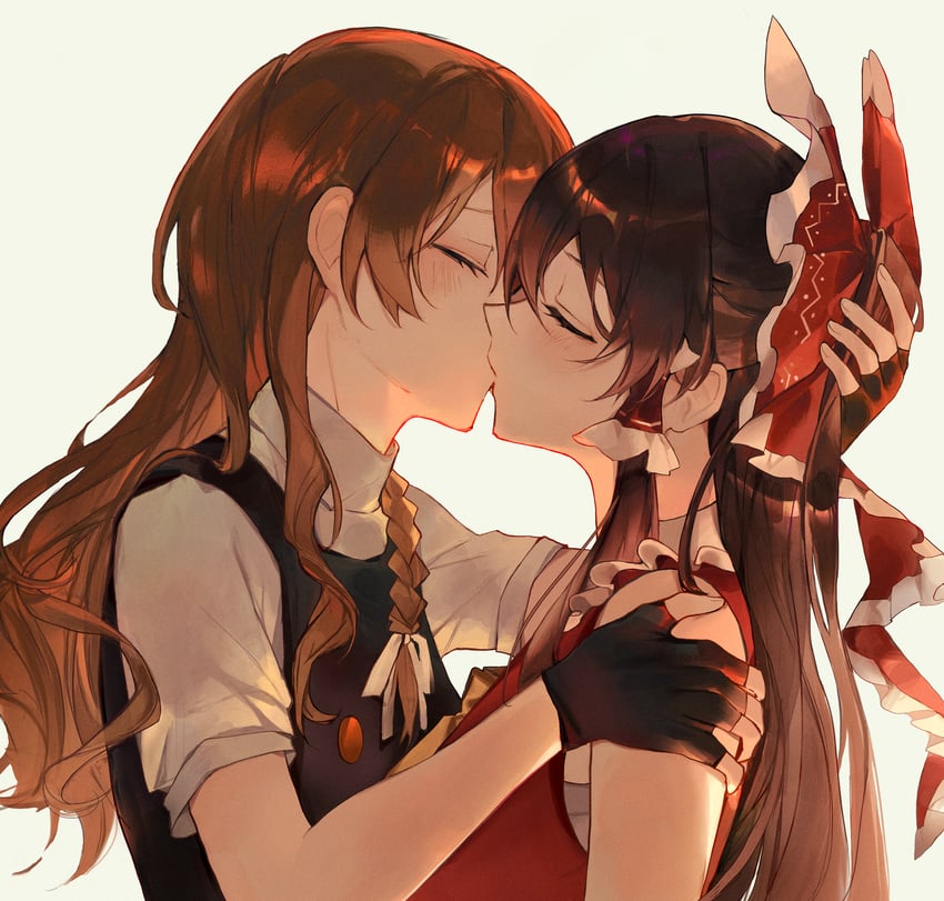 hakurei reimu and kirisame marisa (touhou) drawn by hanaya_(fleur)