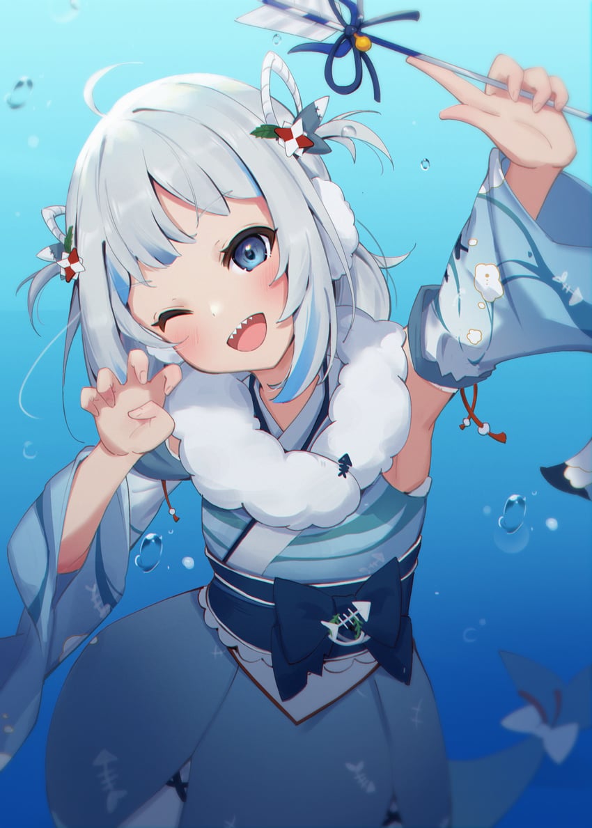 gawr gura (hololive and 1 more) drawn by shyi